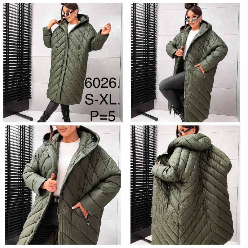 Plaszcze damskie zimowe Roz S-XL, 1 Kolor Paczka 5 szt